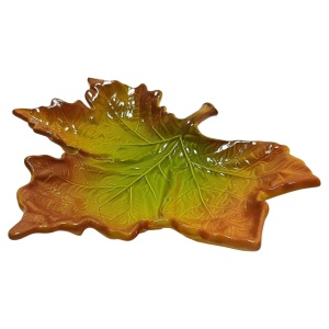 1980s Christian Dior Ceramic Green Leaf Decorative Bowl