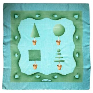 1980s Bvlgari by Davide Pizzigoni Mint Green Silk Scarf