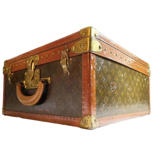 1940s Louis Vuitton Saks & Cy New York Leather Trunk
