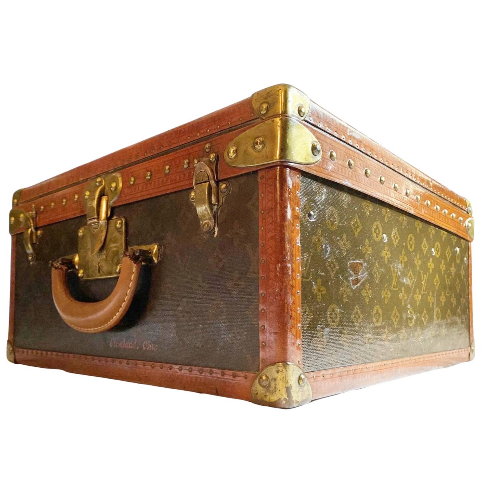 1940s Louis Vuitton Saks & Cy New York Leather Trunk
