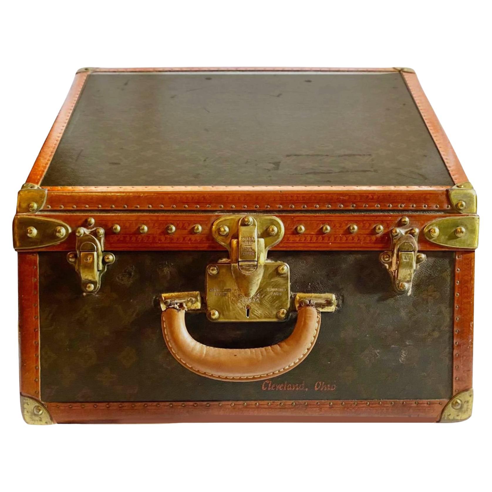 1940s Louis Vuitton Saks & Cy New York Leather Trunk