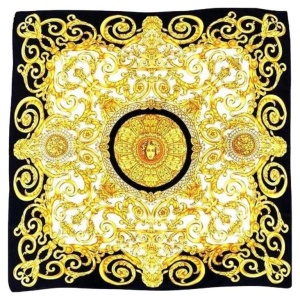 1990s Iconic Gianni Versace Medusa Barocco Print Silk Scarf