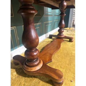 Victorian Mahogany Twin Pillar Side Table
