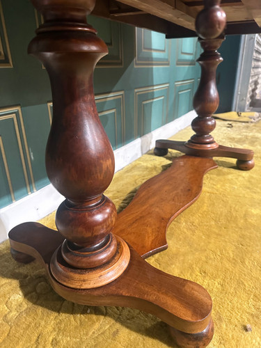 Victorian Mahogany Twin Pillar Side Table