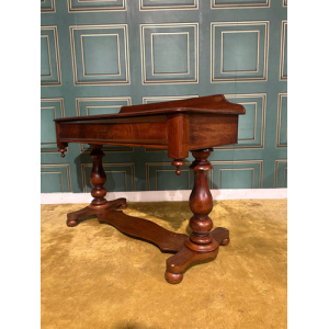 Victorian Mahogany Twin Pillar Side Table