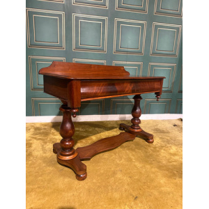 Victorian Mahogany Twin Pillar Side Table