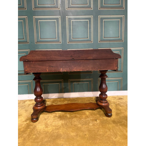 Victorian Mahogany Twin Pillar Side Table