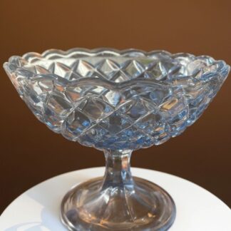 Vintage ice blue pressed glass BonBon dish circa 1930's