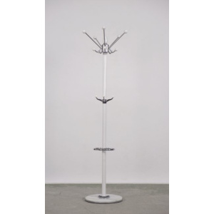 Mid-Century Modern White Floor Coat Rack, 1990s