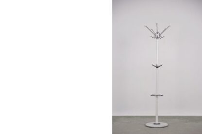 Mid-Century Modern White Floor Coat Rack, 1990s - Image 2