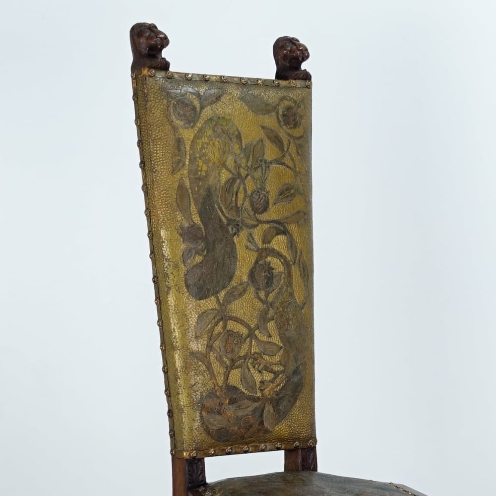 Arts & Crafts style leather side chair 1890’s