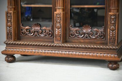 Anglo Indian Carved Rosewood Glazed Cabinet - Image 5