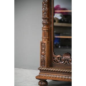 Anglo Indian Carved Rosewood Glazed Cabinet