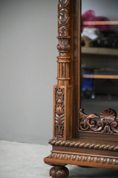 Anglo Indian Carved Rosewood Glazed Cabinet - Image 12