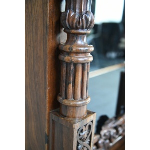 Anglo Indian Carved Rosewood Glazed Cabinet