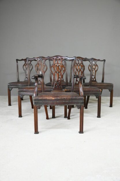 Set 6 Chippendale Revival Dining Chairs - Image 8