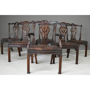 Set 6 Chippendale Revival Dining Chairs
