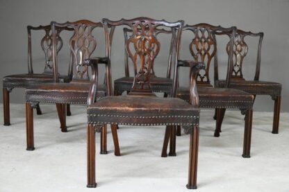 Set 6 Chippendale Revival Dining Chairs - Image 5