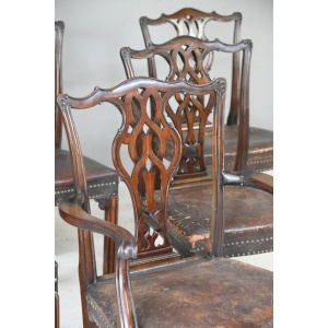 Set 6 Chippendale Revival Dining Chairs