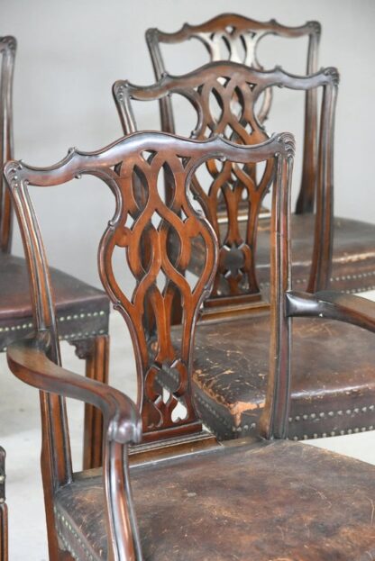 Set 6 Chippendale Revival Dining Chairs - Image 3