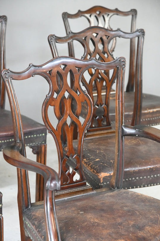 Set 6 Chippendale Revival Dining Chairs