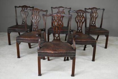 Set 6 Chippendale Revival Dining Chairs - Image 2
