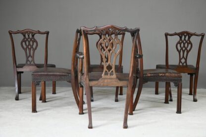 Set 6 Chippendale Revival Dining Chairs - Image 10