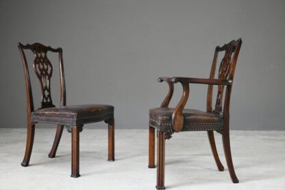 Set 6 Chippendale Revival Dining Chairs - Image 11