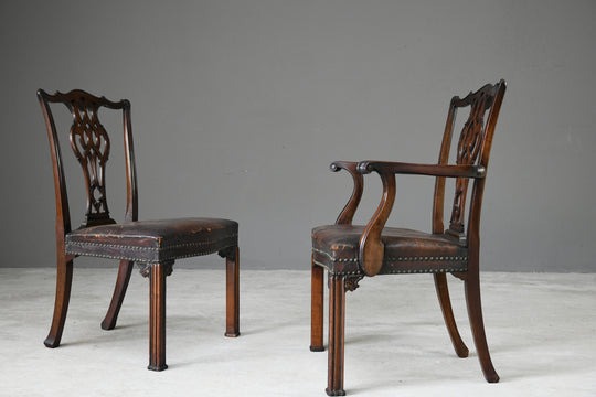 Set 6 Chippendale Revival Dining Chairs