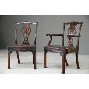 Set 6 Chippendale Revival Dining Chairs
