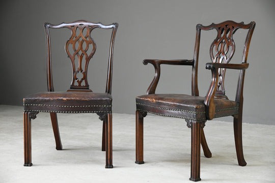 Set 6 Chippendale Revival Dining Chairs