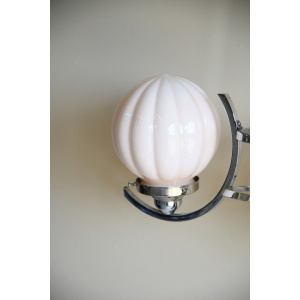Antique Original Art Deco Chrome Pendant Light