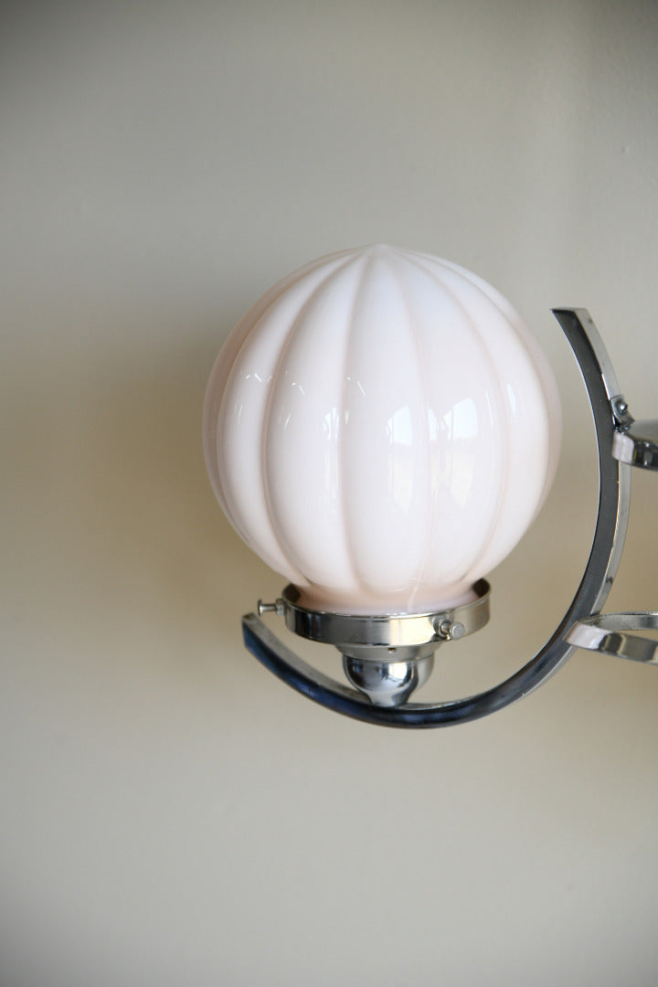 Antique Original Art Deco Chrome Pendant Light