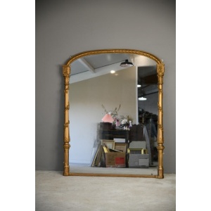 Large Antique Overmantle Mirror