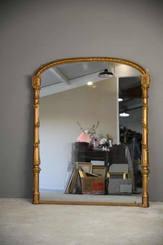 Large Antique Overmantle Mirror