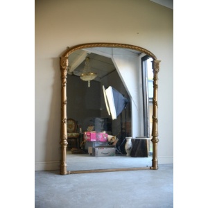 Large Antique Overmantle Mirror