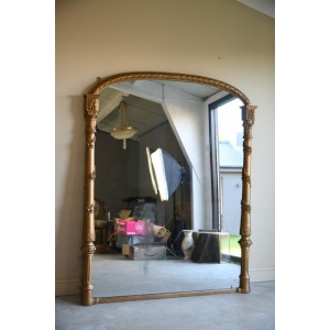 Large Antique Overmantle Mirror