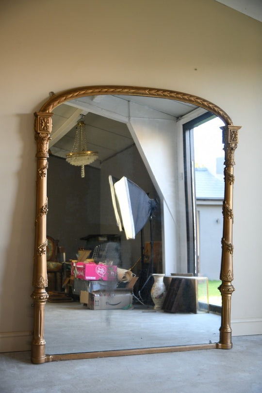 Large Antique Overmantle Mirror