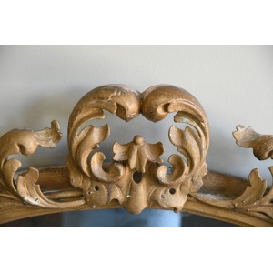 Large Gilt Wood Oval Overmantle Mirror