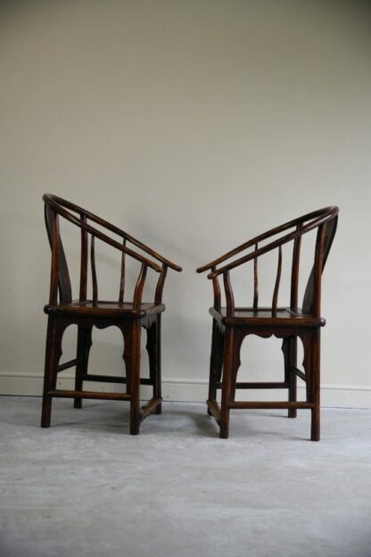 Pair of Ming Style Chinese Hardwood Armchairs - Image 4