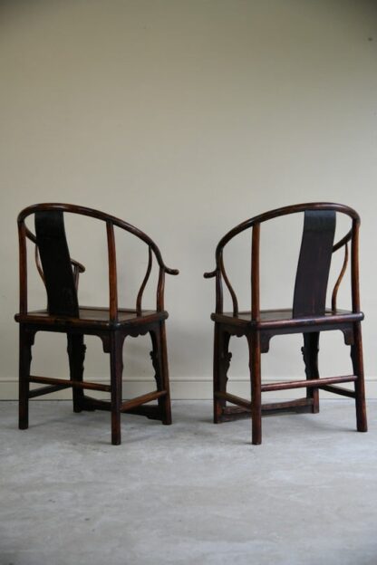 Pair of Ming Style Chinese Hardwood Armchairs - Image 6