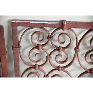 Pair Continental Scrolled Iron Window Grills