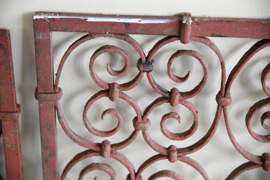 Pair Continental Scrolled Iron Window Grills