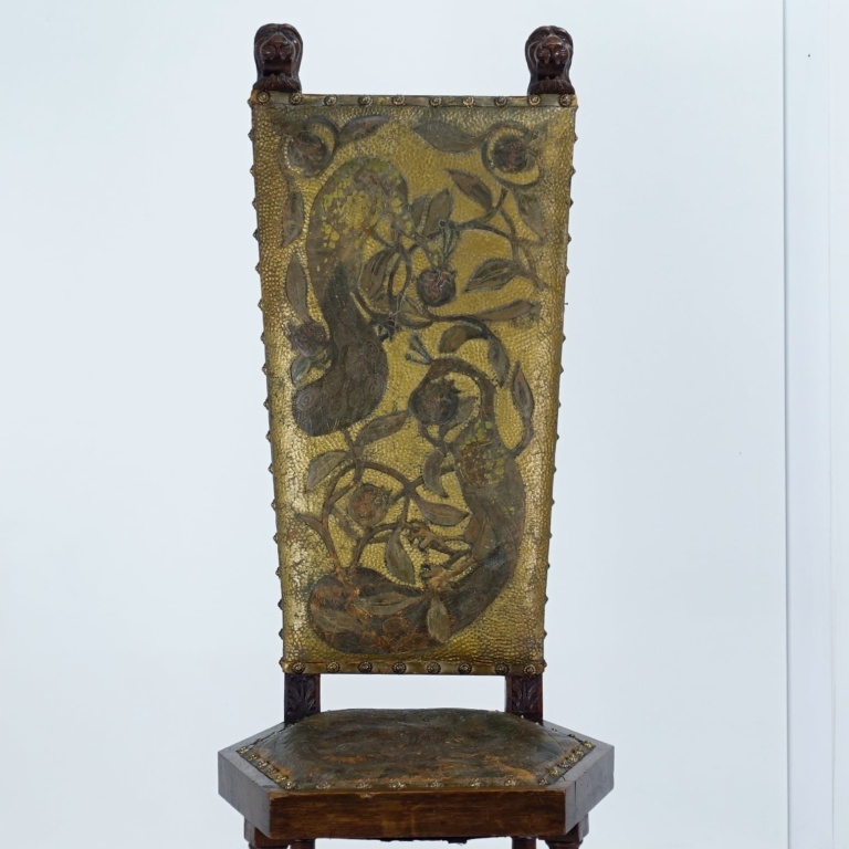 Arts & Crafts style leather side chair 1890’s - Image 7