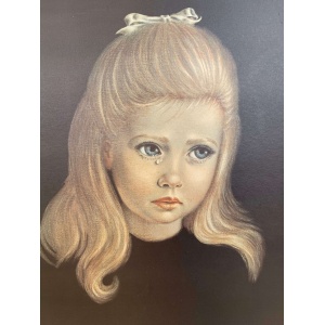 1960s Irene Spencer “Teardrop” Crying Girl Framed Print