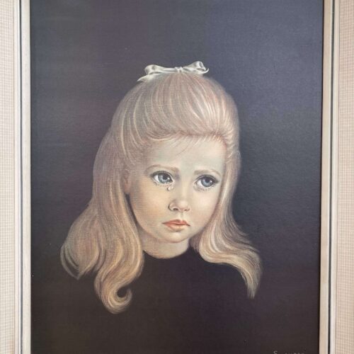 1960s Irene Spencer “Teardrop” Crying Girl Framed Print
