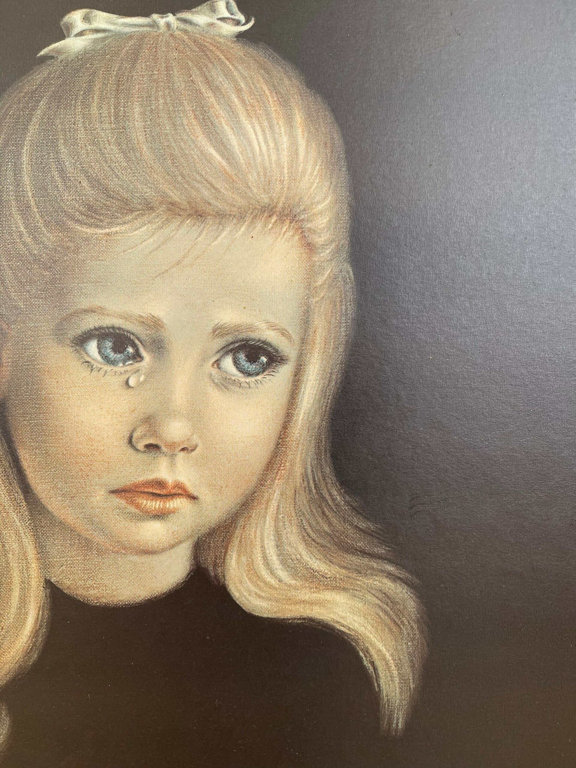 1960s Irene Spencer “Teardrop” Crying Girl Framed Print