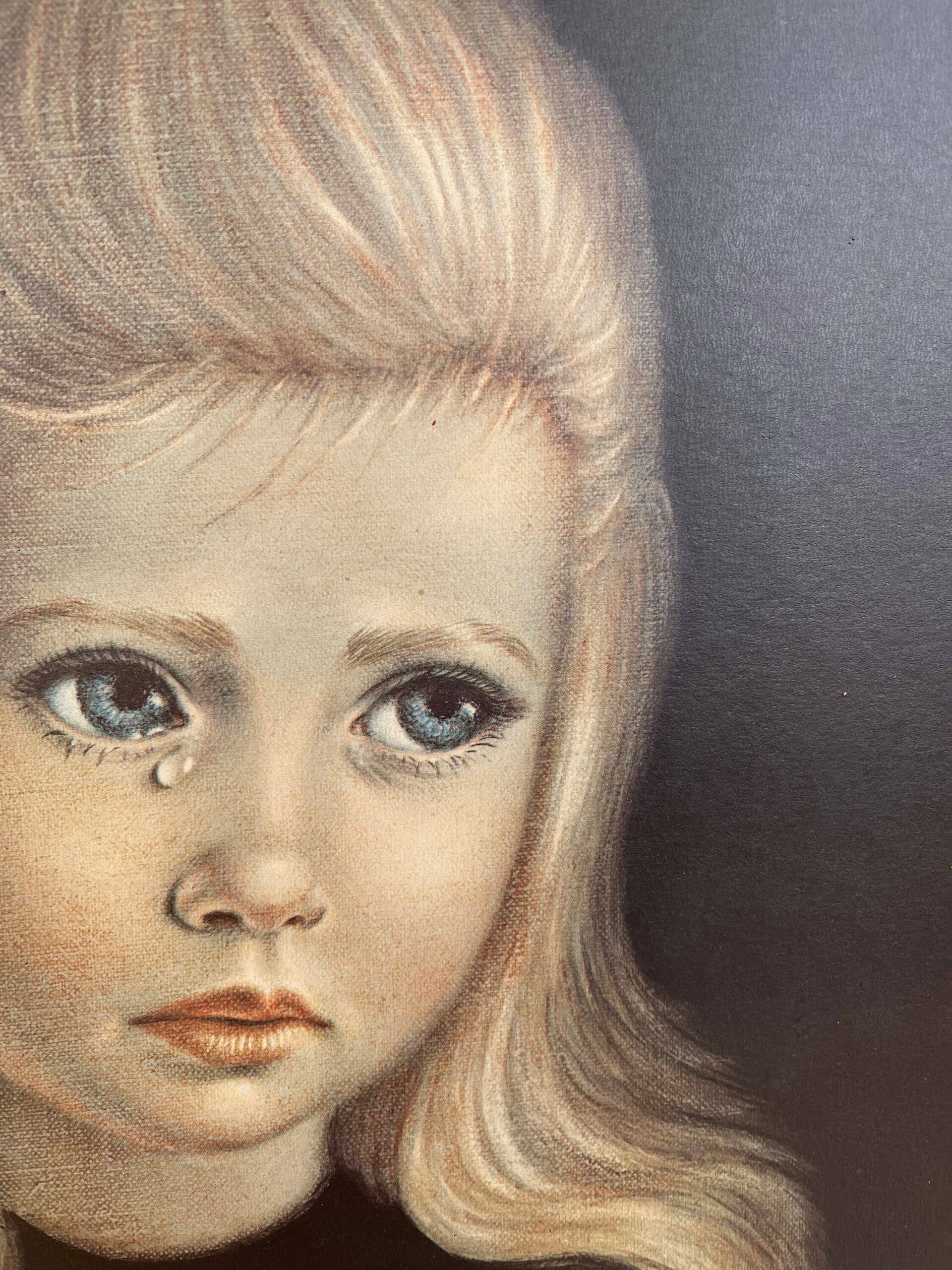1960s Irene Spencer “Teardrop” Crying Girl Framed Print