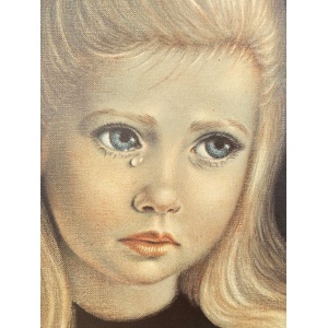 1960s Irene Spencer “Teardrop” Crying Girl Framed Print