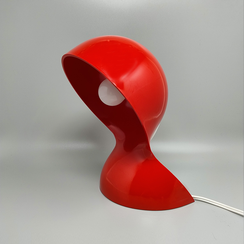 1960s Original Red Dalù Table Lamp by Vico Magistretti for Artemide (Not a Replica)